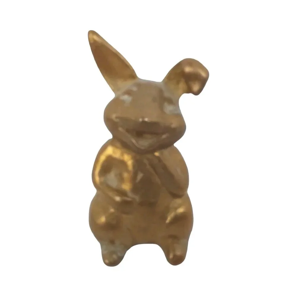 Canadianna Brass Bunny Rabbit Figurine Heavy Easter Holiday Vintage Retro 2.5